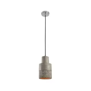 Image of Naousa Dome Ceiling Pendant Light 1x E27 Concrete