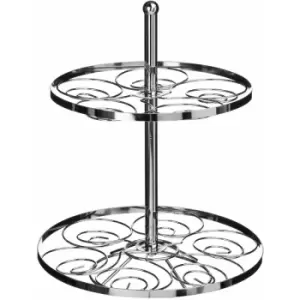 image of Premier Housewares - 2 Tier Chrome Cake Stand