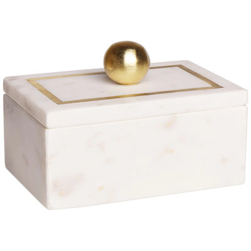 Image of Beliani Trinket Box Chalandri Stone White