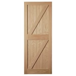 Image of Framed Oak Effect Unglazed External FrontBack Door H2032mm W813mm