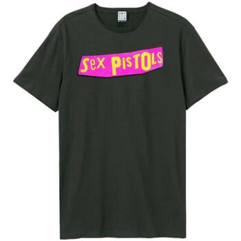 Image of Amplified Amplified Men Logo Driver Sex Pistols T-Shirt in Charcoal Size: X-Small Charcoal XS Male 5063377026962