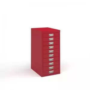 Image of Bisley multi drawers with 10 drawers - red
