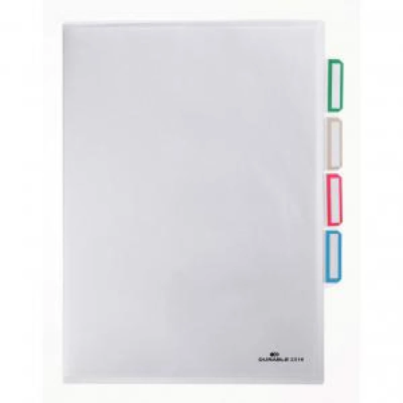 Image of Durable 3 Division Pockets 5 A4 Clear