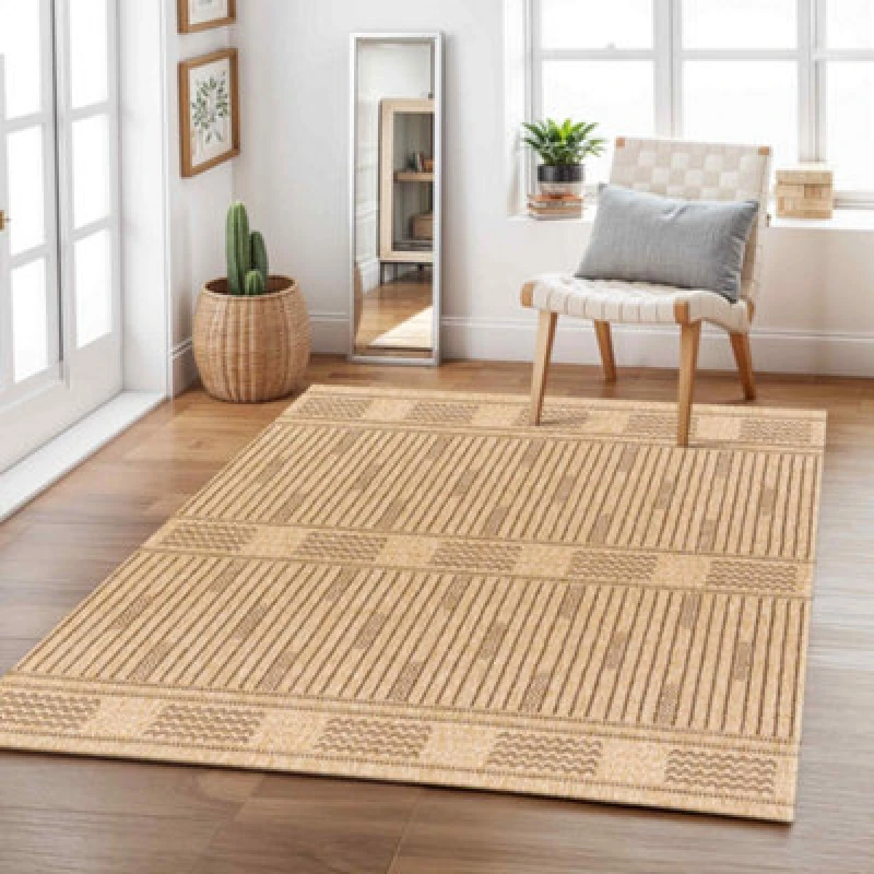 Image of Livabliss In- & Outdoor Cottage Jute-Look Dark Brown Sunny Area Rug 120 X 170 Cm - Easy To Clean, Perfect For Balcony Or Dining Room