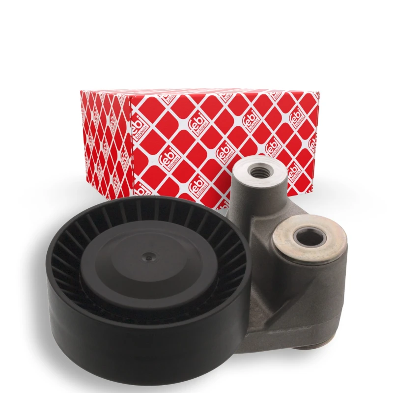 Image of FEBI BILSTEIN 11329 Tensioner Pulley with holder Plastic Tensioner Pulley,v-ribbed belt (310)
