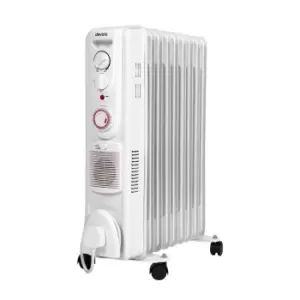 image of Devola 2500W Oil Filled Radiator (9 Fin) White - DVSOR9F25W