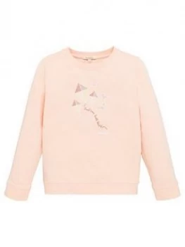 image of Barbour Girls Promenade Crew Sweatshirt - Pink, Size Age: 12-13 Years, Women