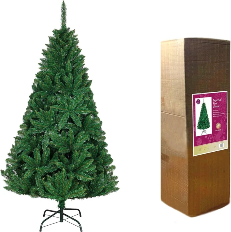 Image of Shatchi 6FT Green Imperial Pine Christmas Tree Green Unisex 6ft