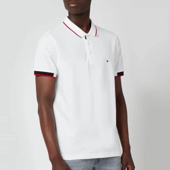 Image of Tommy Hilfiger Mens Placket Detail Polo Shirt - White - L