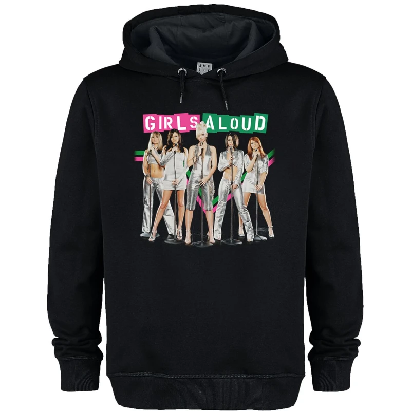 Image of Amplified Womens Split Colour Aloud Hoodie in Black Size: XS Black Female XS