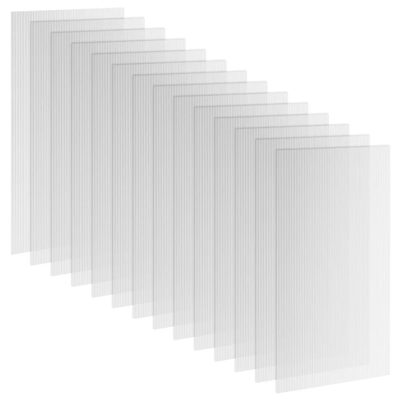 Image of Outsunny 14 Pieces Twin-wall Greenhouse Polycarbonate Sheets, 121 x 61 x 0.4cm, Clear 845-968V00CR