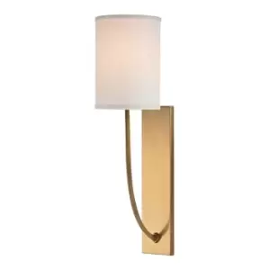 Image of Colton 1 Light Wall Sconce Brass, Linen