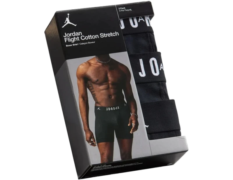 Image of Jordan Flight Cotton Core 3pk Boxer Shorts Black C023 S