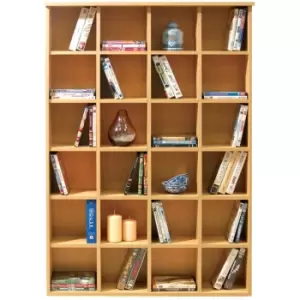 image of Techstyle Pigeon Hole 480 Cd / 312 DVD Bluray Media Cubby Storage Shelves Beech