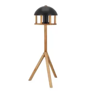 Image of Best for Birds Round Oak Bird Table with Black Roof