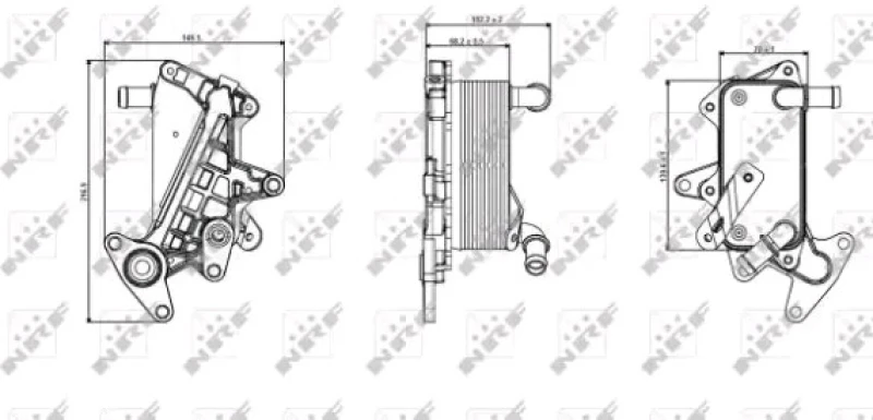 Image of NRF 31357 Oil Cooler with gaskets/seals, EASY FIT Aluminium Oil Cooler,engine oil (469)