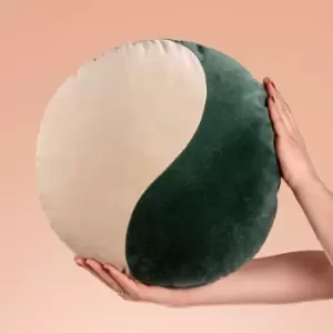 Image of Unity Velvet Cushion Petrol/Stone