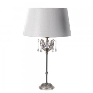 image of 1 Light Table Lamp Silver, Black, E27