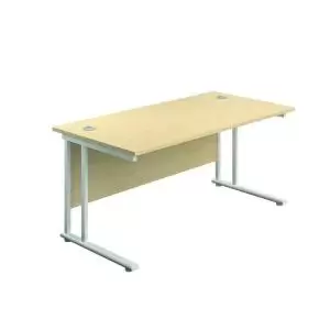 image of Jemini Rectangular Cantilever Desk 1200x600x730mm MapleWhite KF806301