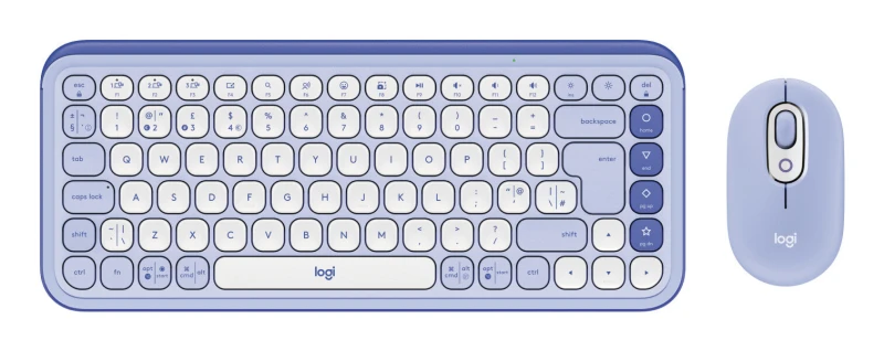 Image of Logitech Pop Icon Combo Wireless Keyboard & Mouse Set - Lilac 5099206127821