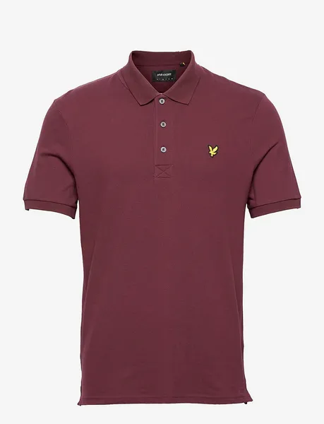 image of Lyle & Scott Burgundy Plain Polo Shirt Burgundy Male M 224856UK