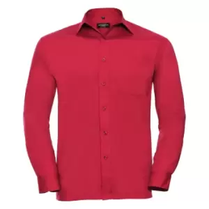 Image of Russell Collection Mens Long Sleeve Shirt (14.5-15) (Classic Red)