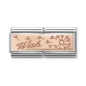 Image of Nomination Classic Rose Gold Wish Dandelion Double Charm