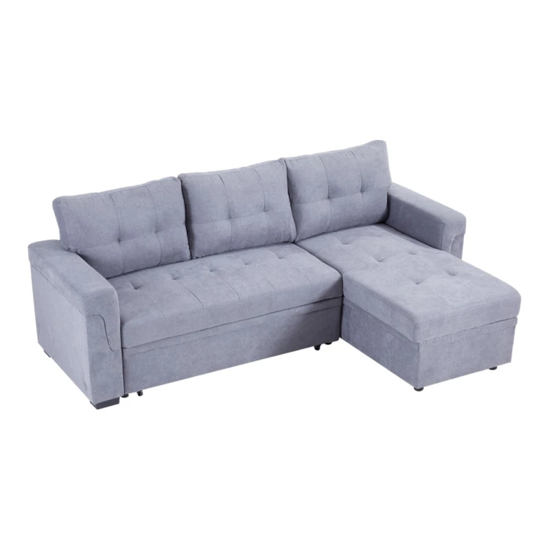 Image of Kabinet UK 3-Seater Upholstered Corner Sofa Bed Grey unisex One size