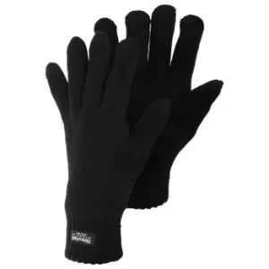 image of Mens Heatguard Thinsulate Thermal Knitted Winter Gloves (M/L) (Black)