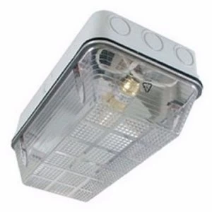 image of Eterna 100W IP65 BC B22d Polycarbonate Base Diffuser Vandal Bulkhead - White Base