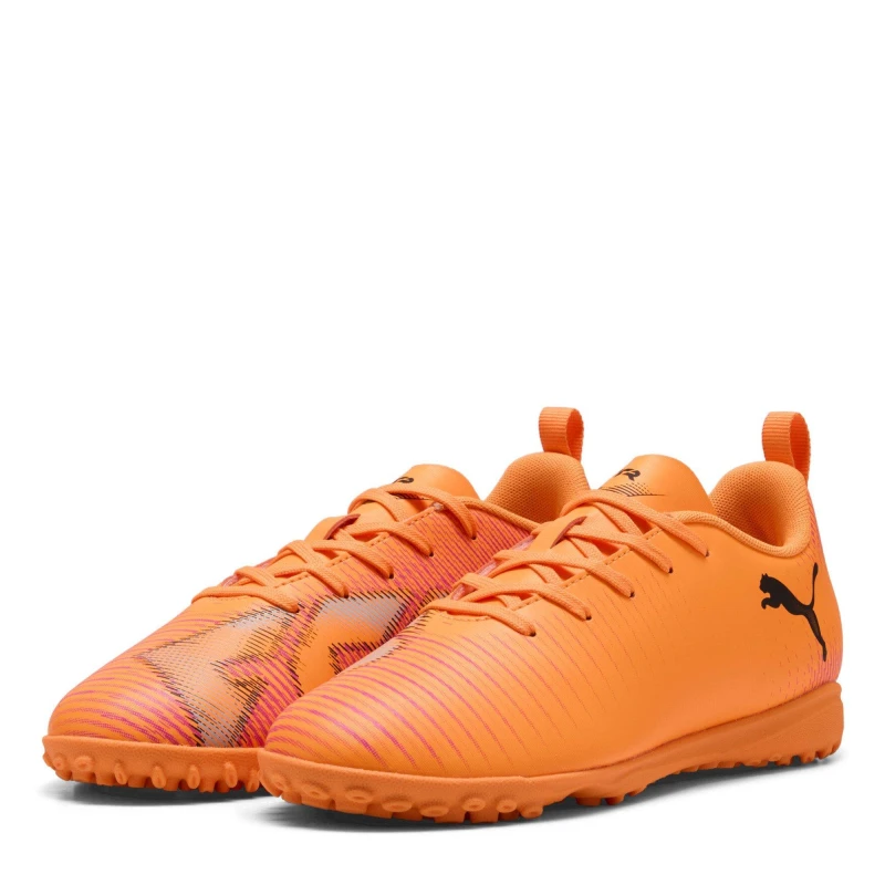 Image of Puma Future 8 Play Childrens Astro Turf Football Boots Orange/Black male 1 (33)