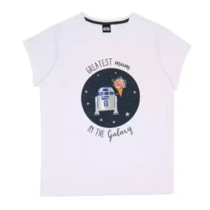 Image of Star Wars Womens/Ladies Greatest Mum In The Galaxy R2-D2 Pyjama Set (3XL) (White/Black)
