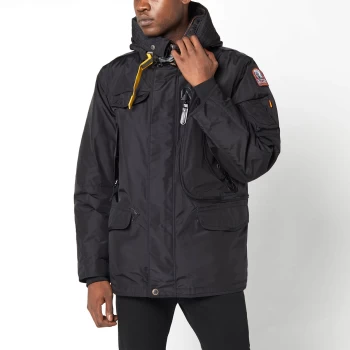 Image of Parajumpers Mens Right Hand Base Hooded Down Jacket - Black - M