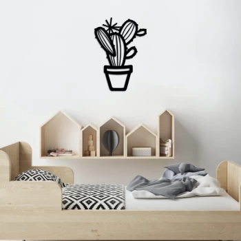 Image of Cactus - Black Decorative Metal Wall Accessory