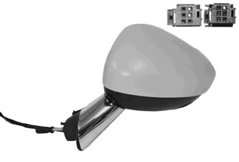 Image of VAN WEZEL 0952817 Wing mirror * HAGUS * Left, Heatable, primed, with two plugs, chrome Outside Mirror (50)