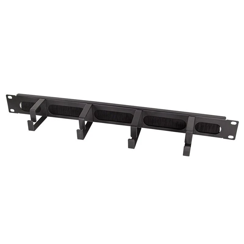 Image of FDL 4 RING 1U 19" CABLE MANAGER WITH BRUSH STRIP - BLACK