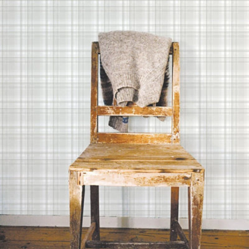 Image of Galerie Nordic Elements Silver Plaid Design Wallpaper Roll