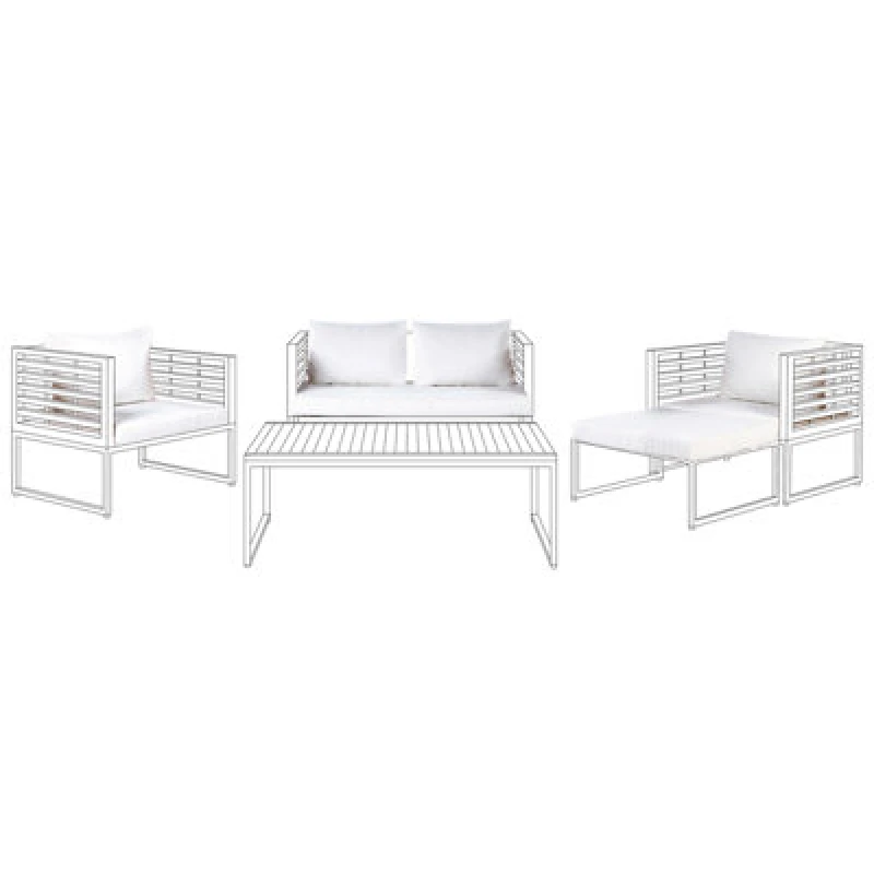 Image of Beliani Outdoor Cushion Cover Set Bermuda Off-White