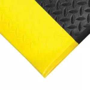 image of 0.9 X 1.5M Black/Yellow Orthomat Safety Diamond