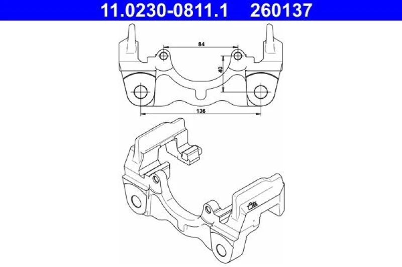 Image of Brake caliper carrier ATE 11.0230-0811.1