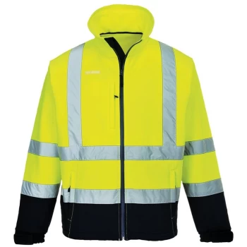 Image of Portwest - S425YNRL - sz L Hi-Vis Contrast Softshell (3L) - Yellow/Navy