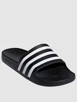 image of Adidas Adilette Aqua - Black/White, Size 8, Women