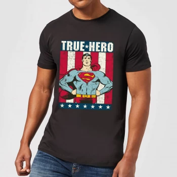 image of DC Originals Superman True Hero Mens T-Shirt - Black - 3XL - Black