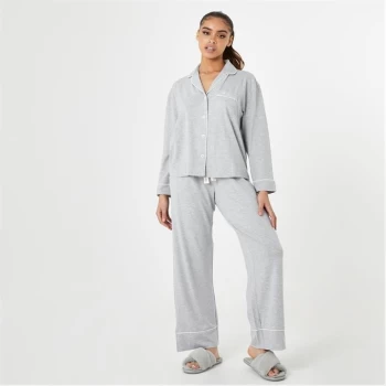 image of Jack Wills Jersey Pyjama Set and Scrunchie - Grey