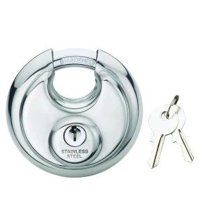 Image of Wickes Disc Padlock Stainless - Steel 70mm