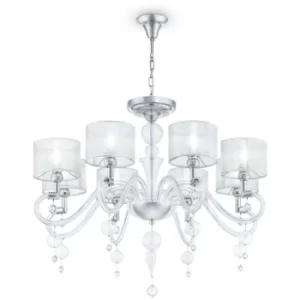 Image of Bubble Dreams Chandelier Chrome with Faric Shades, 8 Light, E14