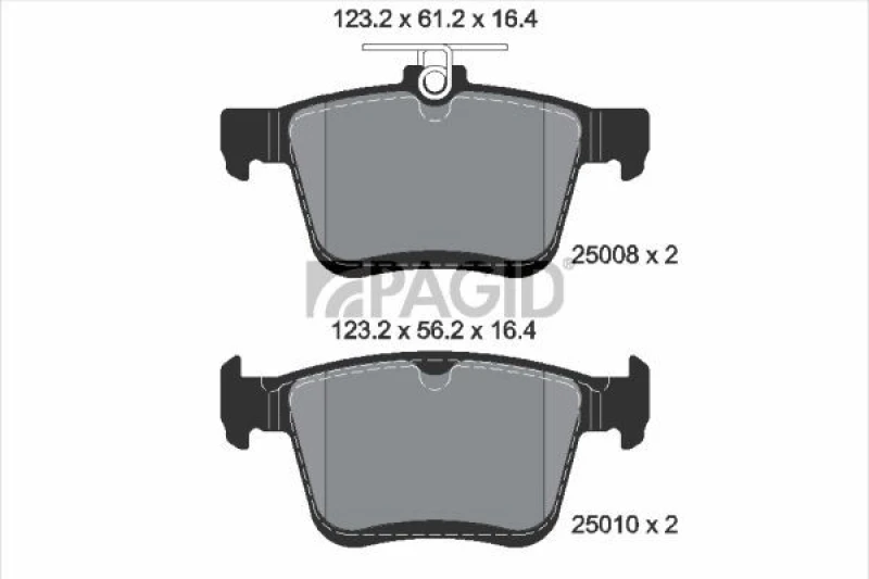 Image of Brake pad set PAGID T1976N