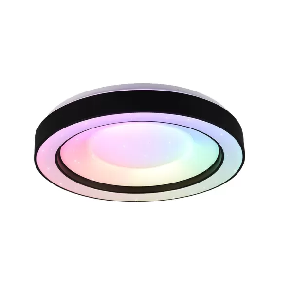 image of Arco Modern RGBW LED Semi Flush Light Black Matt 2700-6000K Remote control