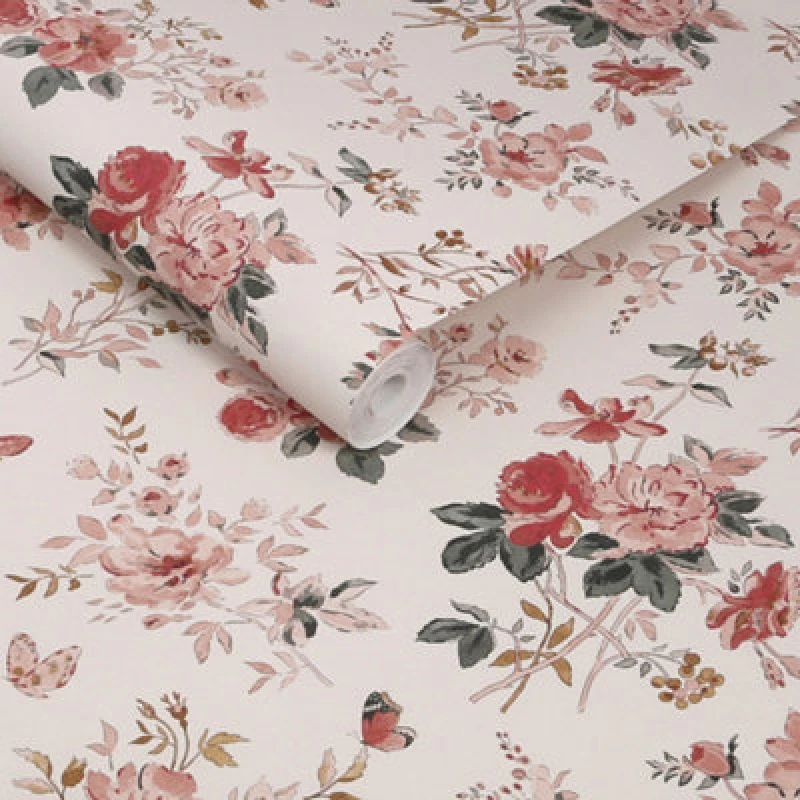 Image of Sophie Allport Vintage Rose Chalk Blush Wallpaper
