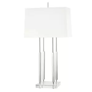 image of Rhinebeck 1 Light Small Table Lamp Polished Nickel, Linen